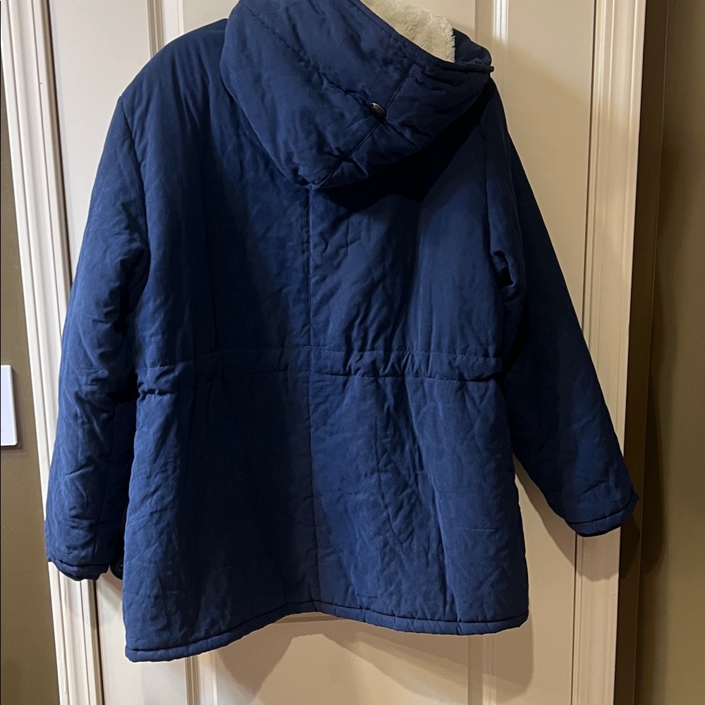Navy Blue Women's Hooded Jacket ELETER - Picture 8 of 14